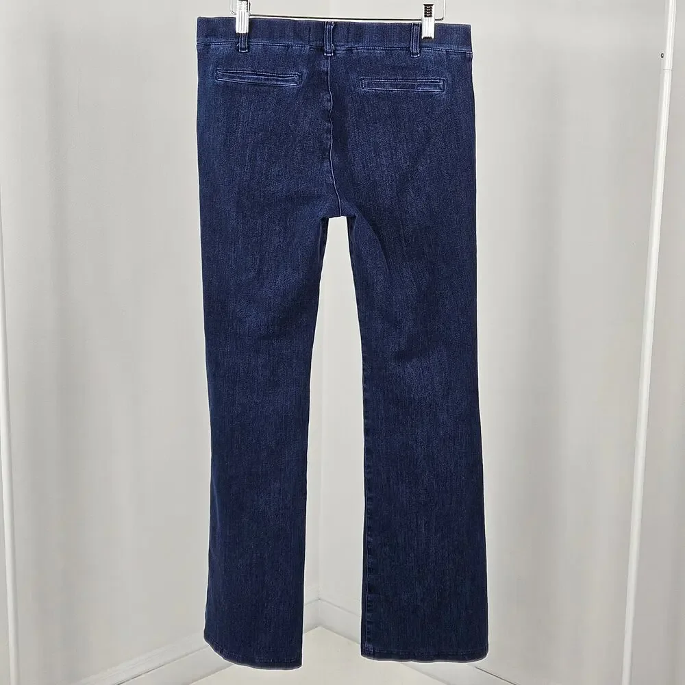 Betabrand Faux Denim Stretch Bootcut Pull On Pants‎ | Women's Medium | FLAWS